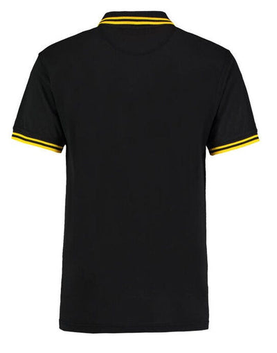 Kustom Kit KK409 Mens Tipped Collar Polo - Black/Yellow