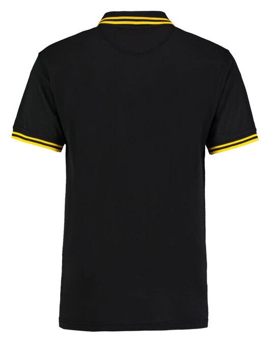 Kustom Kit KK409 Mens Tipped Collar Polo - Black/Yellow