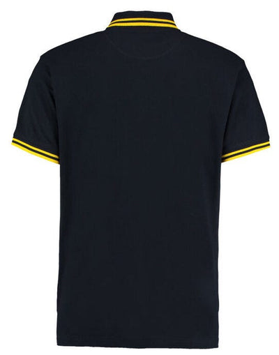 Kustom Kit KK409 Mens Tipped Collar Polo - Navy/Yellow