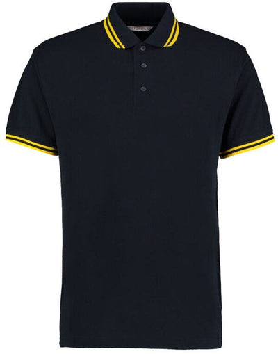 Kustom Kit KK409 Mens Tipped Collar Polo - Navy/Yellow