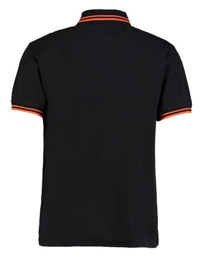 Kustom Kit KK409 Mens Tipped Collar Polo - Black/Orange
