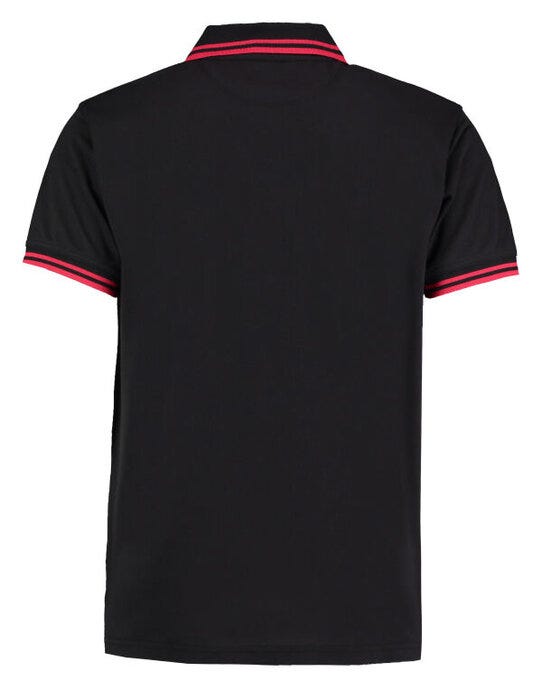 Kustom Kit KK409 Mens Tipped Collar Polo - Black/Red