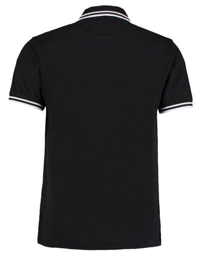 Kustom Kit KK409 Mens Tipped Collar Polo - Black/White