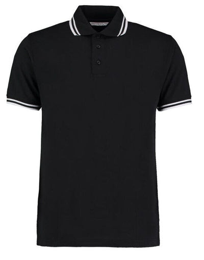 Kustom Kit KK409 Mens Tipped Collar Polo - Black/White