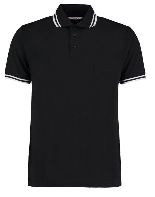 Kustom Kit KK409 Mens Tipped Collar Polo - Black/White