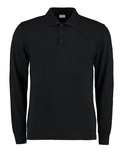 Kustom Kit KK430 Mens Pique L/S Polo Shirt - Black