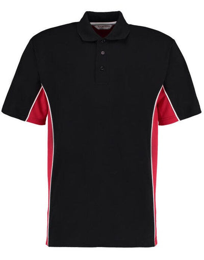 Kustom Kit KK475 Mens Classic Track Polo - Black/Red/White
