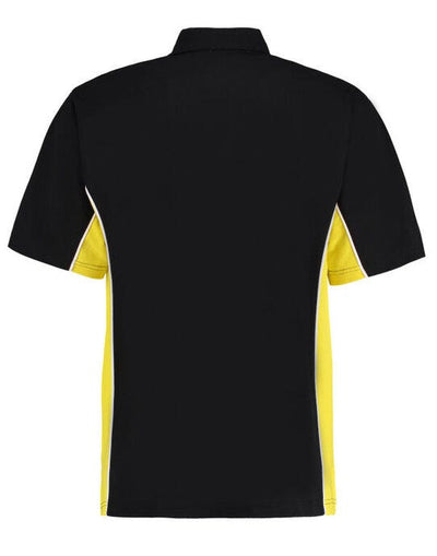 Kustom Kit KK475 Mens Classic Track Polo - Black/Sun Yellow/White