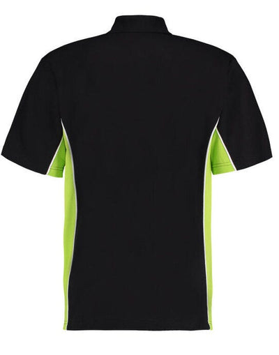 Kustom Kit KK475 Mens Classic Track Polo - Black/Lime/White