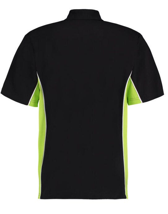 Kustom Kit KK475 Mens Classic Track Polo - Black/Lime/White