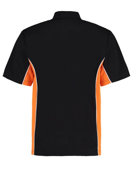 Kustom Kit KK475 Mens Classic Track Polo - Black/Orange/White