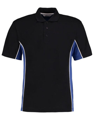 Kustom Kit KK475 Mens Classic Track Polo - Black/Royal/White