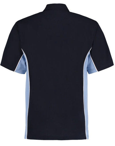 Kustom Kit KK475 Mens Classic Track Polo - Navy/Light Blue/White