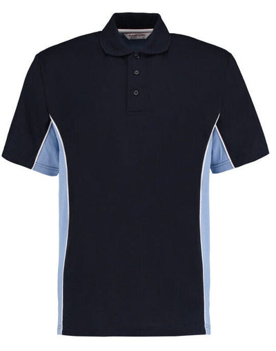 Kustom Kit KK475 Mens Classic Track Polo - Navy/Light Blue/White
