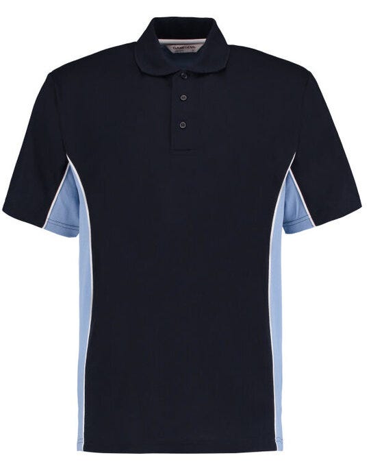 Kustom Kit KK475 Mens Classic Track Polo - Navy/Light Blue/White