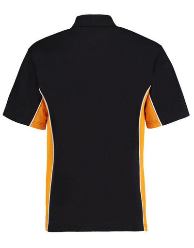 Kustom Kit KK475 Mens Classic Track Polo - Black/Gold/White
