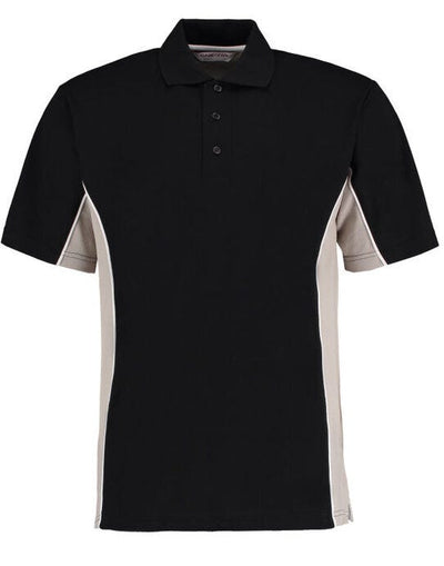 Kustom Kit KK475 Mens Classic Track Polo - Black/Grey/White
