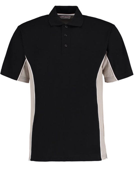 Kustom Kit KK475 Mens Classic Track Polo - Black/Grey/White