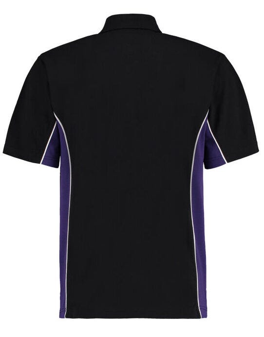 Kustom Kit KK475 Mens Classic Track Polo - Black/Purple/White