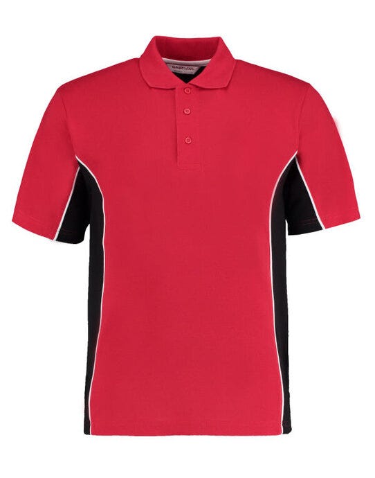 Kustom Kit KK475 Mens Classic Track Polo - Red/Black/White