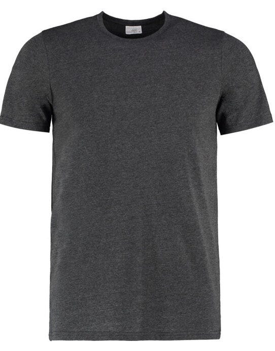 Kustom Kit KK504 Mens Fashion Superwash Tee - Black Melange