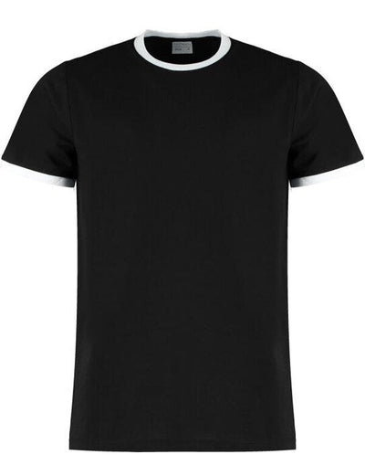 Kustom Kit KK508 Mens Fashion Fit Ringer Tee - Black/White