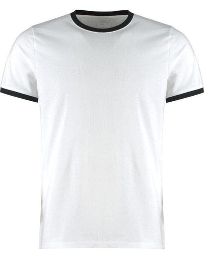 Kustom Kit KK508 Mens Fashion Fit Ringer Tee - White/Black