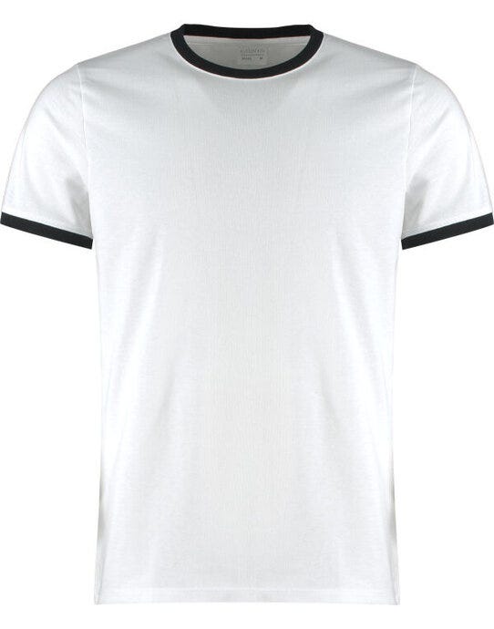 Kustom Kit KK508 Mens Fashion Fit Ringer Tee - White/Black