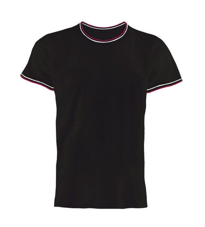 Kustom Kit KK519 Mens Fashion Fit Tipped Tee - Black/White/Red
