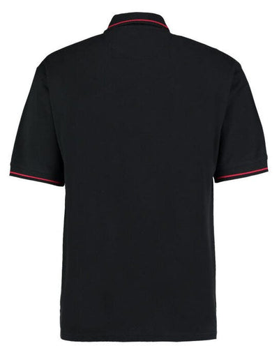 Kustom Kit KK606 Mens Classic St.Mellion Polo - Black/Bright Red