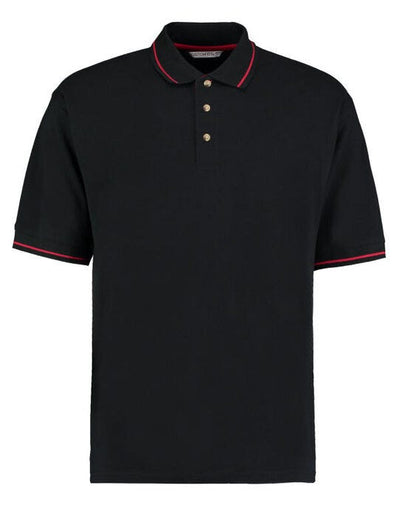 Kustom Kit KK606 Mens Classic St.Mellion Polo - Black/Bright Red