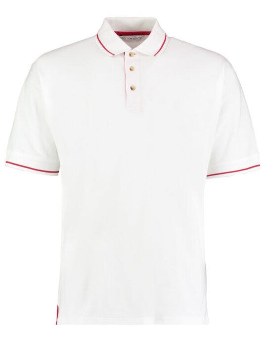Kustom Kit KK606 Mens Classic St.Mellion Polo - White/Bright Red