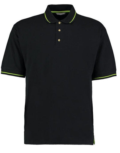 Kustom Kit KK606 Mens Classic St.Mellion Polo - Black/Lime