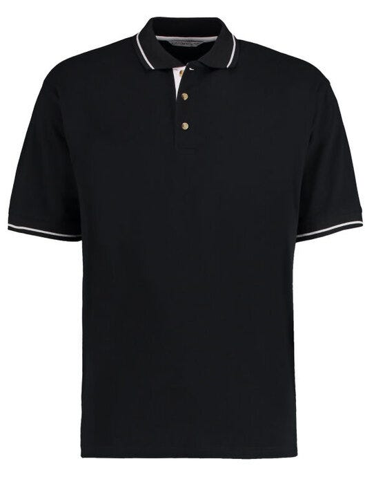 Kustom Kit KK606 Mens Classic St.Mellion Polo - Black/White