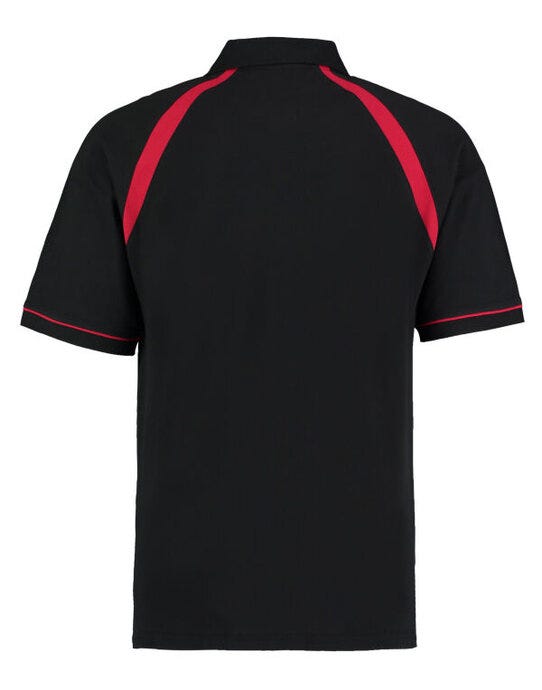 Kustom Kit KK615 Men Classic Fit Oak Hill Polo - Black/Bright Red