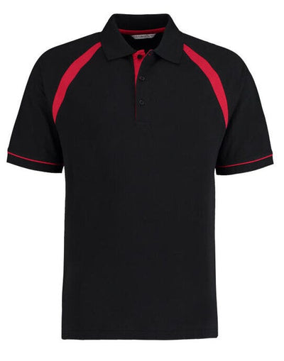 Kustom Kit KK615 Men Classic Fit Oak Hill Polo - Black/Bright Red