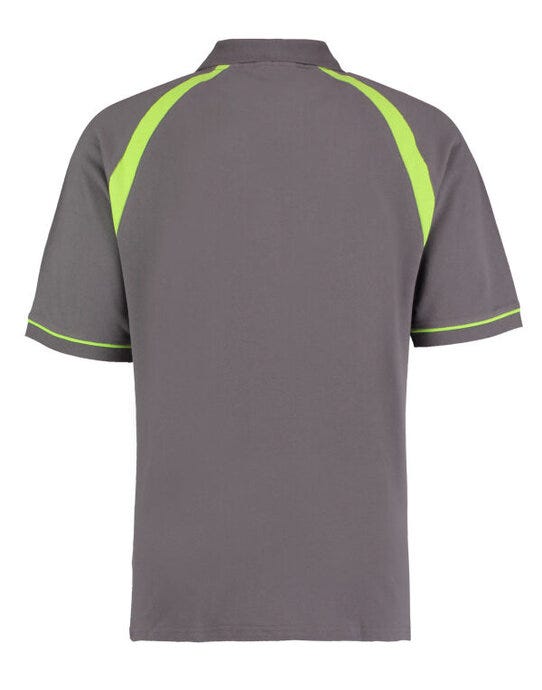 Kustom Kit KK615 Men Classic Fit Oak Hill Polo - Charcoal/ Lime