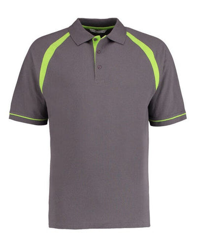 Kustom Kit KK615 Men Classic Fit Oak Hill Polo - Charcoal/ Lime