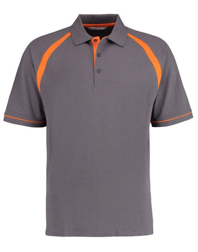 Kustom Kit KK615 Men Classic Fit Oak Hill Polo - Charcoal/Orange