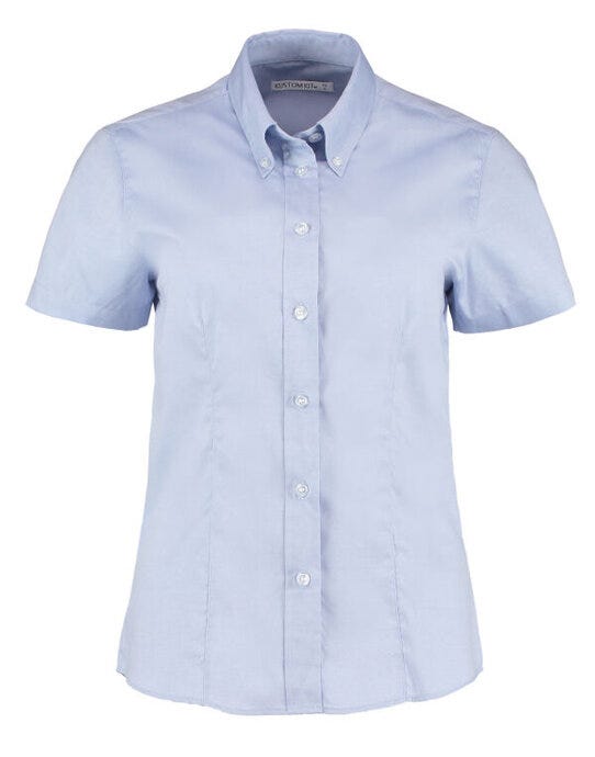 Kustom Kit KK701 Lady SS Tailored Oxford Shirt - Light Blue
