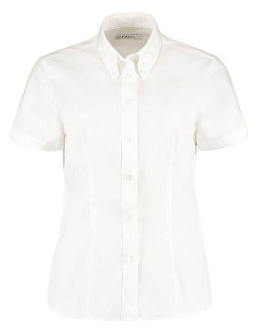 Kustom Kit KK701 Lady SS Tailored Oxford Shirt - White