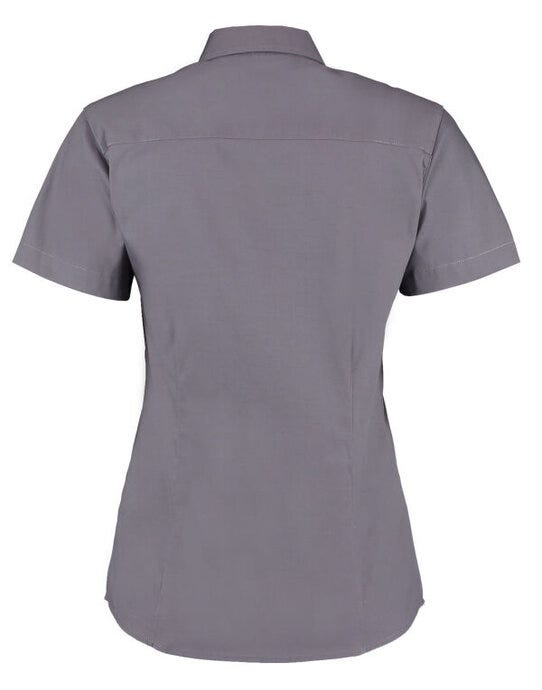 Kustom Kit KK701 Lady SS Tailored Oxford Shirt - Charcoal