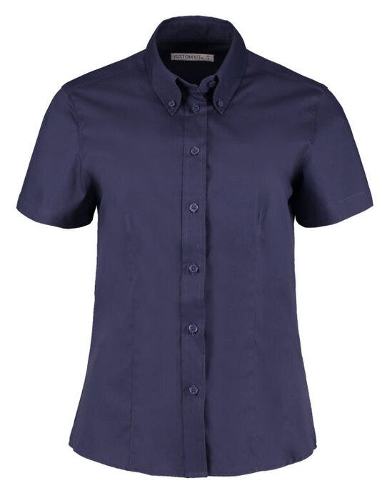 Kustom Kit KK701 Lady SS Tailored Oxford Shirt - Midnight Navy