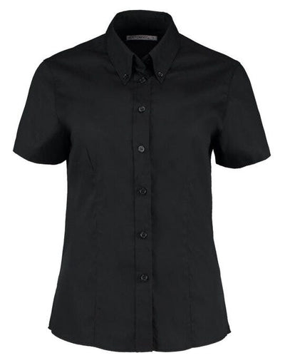 Kustom Kit KK701 Lady SS Tailored Oxford Shirt - Black