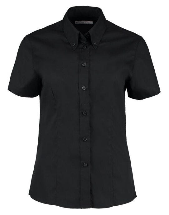 Kustom Kit KK701 Lady SS Tailored Oxford Shirt - Black
