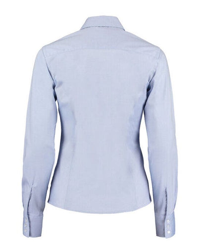 Kustom Kit KK702 Lady LS Tailored Oxford Shirt - Light Blue