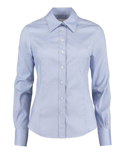 Kustom Kit KK702 Lady LS Tailored Oxford Shirt - Light Blue