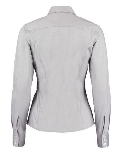 Kustom Kit KK702 Lady LS Tailored Oxford Shirt - Silver Grey
