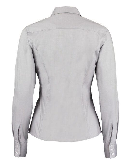Kustom Kit KK702 Lady LS Tailored Oxford Shirt - Silver Grey