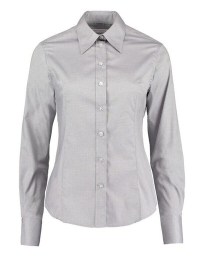 Kustom Kit KK702 Lady LS Tailored Oxford Shirt - Silver Grey